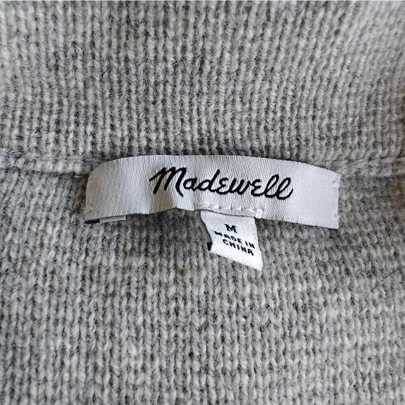 Madewell 100% Merino Wool Gray Cardigan Sweater size M - Picture 6 of 6